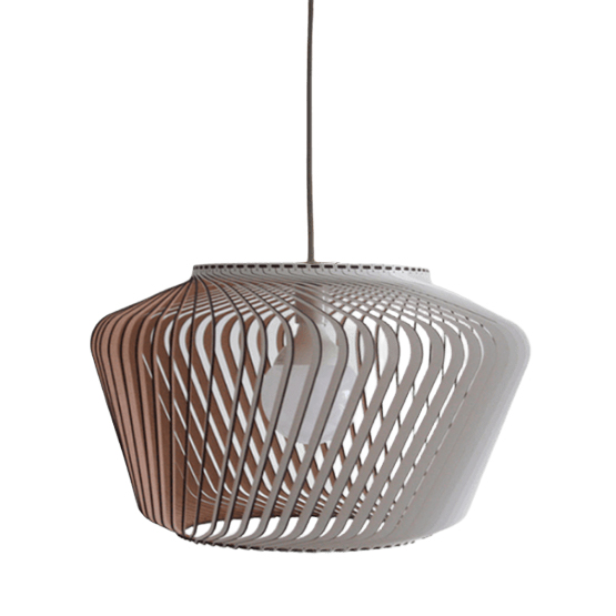 Bombay XL Colgante Madera Di.53Cm E27 Blanco