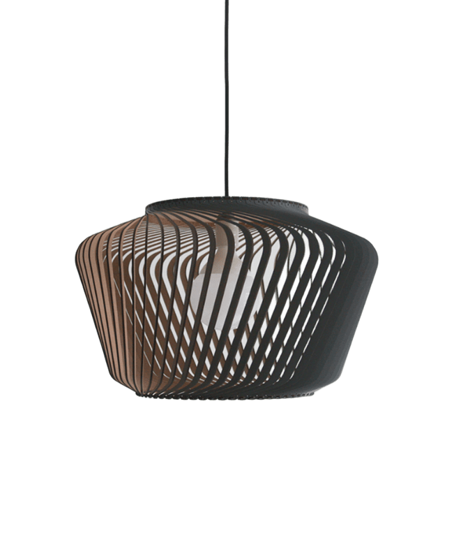 Bombay XL Colgante Madera Di.53Cm E27 Negro