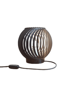 Lisboa Lampara de Mesa Madera Di.22xh.24cm E27 Negro