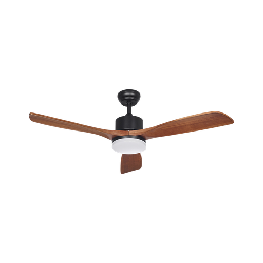 [526] Ventilador 3 Aspas 3 Vel. Led 24W 3000/4000/6000K Dimerizable Negro/Madera