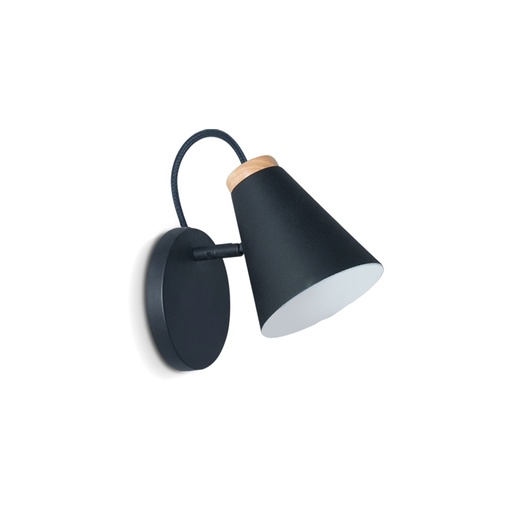 [AP8150-01 NGMD] Nordik Aplique Movil Metal/Madera 1L E27 Negro
