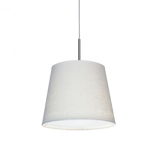 [CO7410-02 YLEB PL] Liv Colgante Conica 2L E27 Di.30x40xh.33Cm Lienzo Ejipcio Blanco Con Tapa Platil