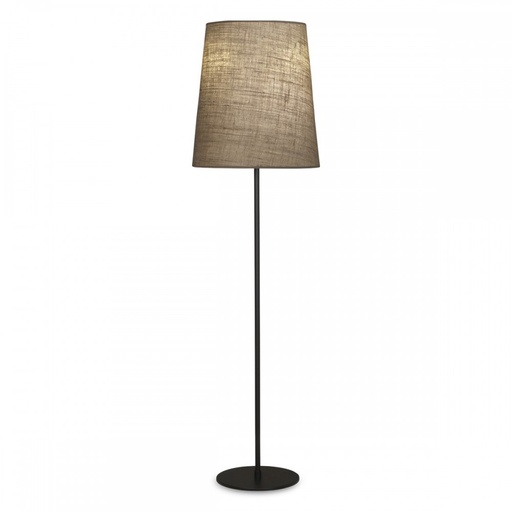 [LP7400-02 YKO NG] Liv Lampara de Pie Conica 2L E27 Cañamo Oscuro h.160cm Negro