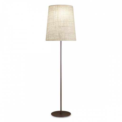 [LP7400-02 YKC CH] Liv Lampara de Pie Conica 2L E27 Cañamo Claro h.160cm Chocolate