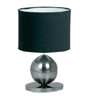 [VE3500-01 ZLN CR] Clodi Velador Cilindrica 1L E27 Lienzo Negro Di.20xh.34cm Cromo