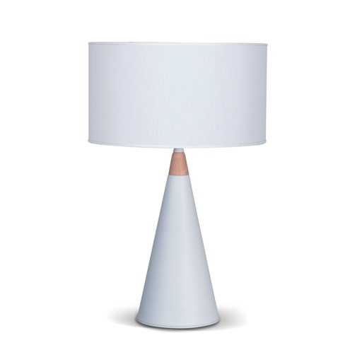 [VE7600-01 ZLB BL] Icono Velador Cilindrica 1L E27 Lienzo Blanco h.48cm Blanco