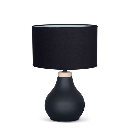 [VE7650-01 ZLN NG] Mari Velador Cilindrica 1L E27 Lienzo Negro h.48cm Negro