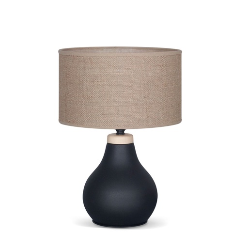 [VE7650-01 ZKO NG] Mari Velador Cilindrica 1L E27 Cañamo Oscuro h.48cm Negro