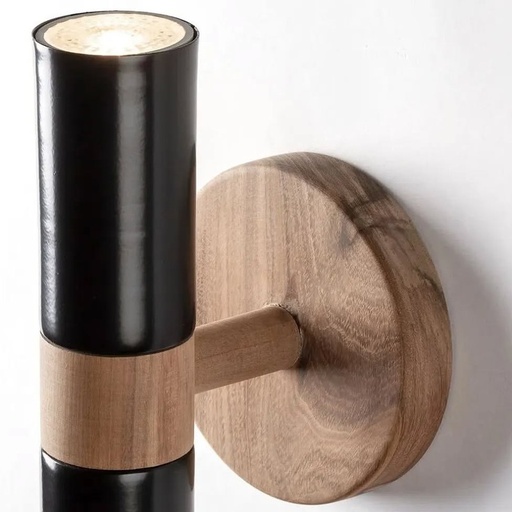 [BIS DOBLE APL NG] Bis Doble Aplique Bidireccional c/Lamp Led 2xGU10 7W Negro