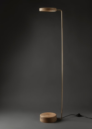 [CONCAVE PIE] Concave Lampara de Pie H.134cm c/Lamp Led Halopin 3,5W Madera/Bronce