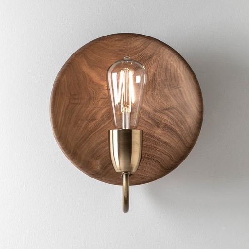 [PLATO VINTAGE] Plato Vintage Aplique de Pared Madera Di.22cm E27 c/Lamp Led Vintage