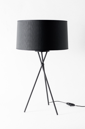 [TRYP M NG] Tryp M Lampara de Mesa Tripode Pantalla Tela 1L E27 Negro  Mate