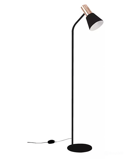 [MILANO P NG/BR] Milano P Lampara de Pie 1L E27 Negro/Bronce