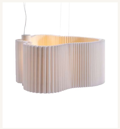 [F60M] Flag 60 M Colgante Silueta Fibra Di.60.4Cm H.50Cm Led 14,7W 2700k H.Douglas Interior Blanco o Crudo