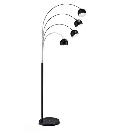 [MIRO P 4L METALICA.NG ] Miro Lampara de Pie Movil 4Luces G9 Pantalla Metalica Di.10cm H.175cm Negro Total