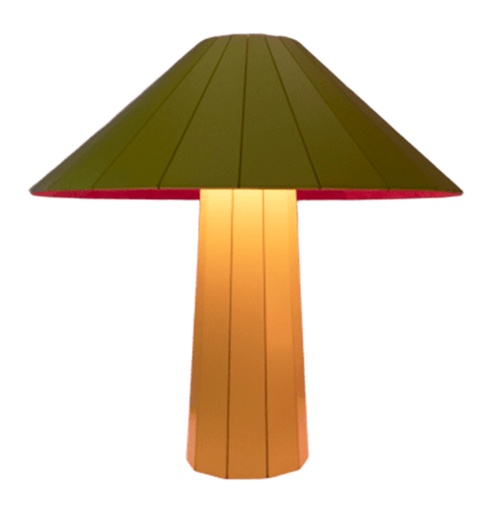 [MAJA M45 MS] Maja M45 Lampara Mesa Placa Laqueada E27 Led Di.45xh45cm Mostaza Satinada 