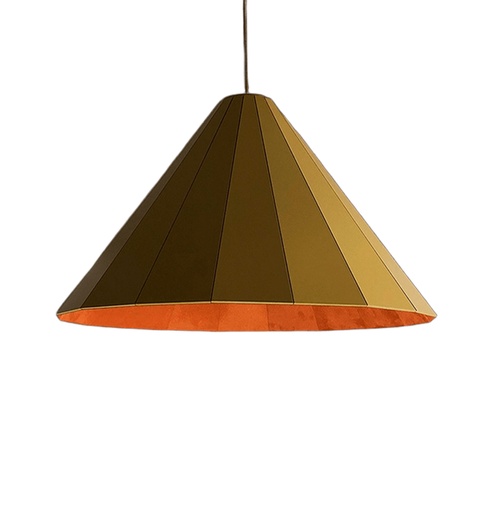 [MAJA T18 MS] Maja T18 Colgante Placa Laqueada E27 Led Di.61xh36cm Mostaza Satinada