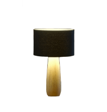 [TUNA M25 CDG] Tuna M25 Lampara Mesa Madera Cedro C/Pant.Gross Negro E27 Led Di.25xh42cm 