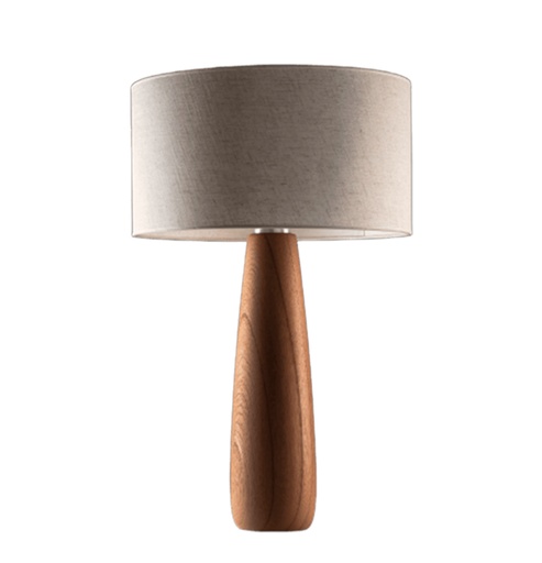 [TUNA M40 CDL] Tuna M40 Lampara Mesa Madera Cedro C/Pant.Lino Natural E27 Led Di.35xh58cm 