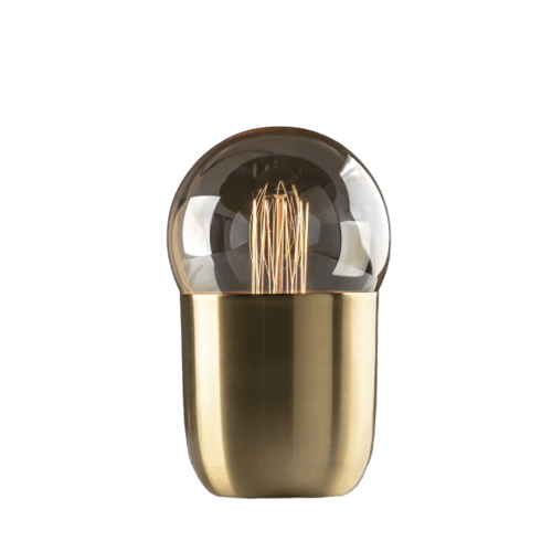 [NUC OS] Nuc Lampara Mesa Metal C/E27 Antique G125 Led Di.12,5xh20cm Oro Satinado