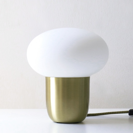 [LUMUNA M64 OS] Lumuna M64 Lampara Mesa Metal Tulipa Opal E27 Led Di.20xh23cm Oro Satinado