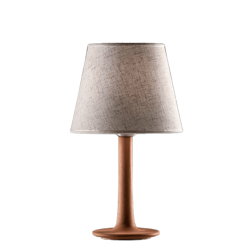 [TRINI MK22 CDL] Trini MK22 Lampara Mesa Madera Cedro C/Pant.Lino Natural E27 Led Di.22xh40cm 