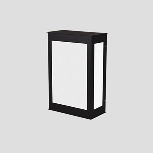 [150 01N] Farol Recto Aplique Pared Exterior IP44 1L E27 235xh.360mm Negro Texturado