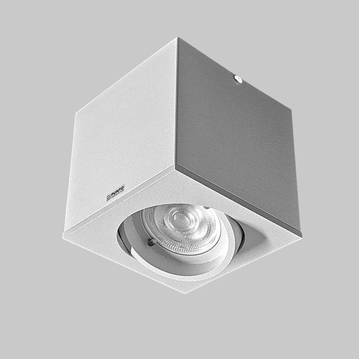 [PLQUCGUCBT ] Qub C Plafon Corto Cardanico Led PAR16 GU10 h.95mm  Blanco Texturado