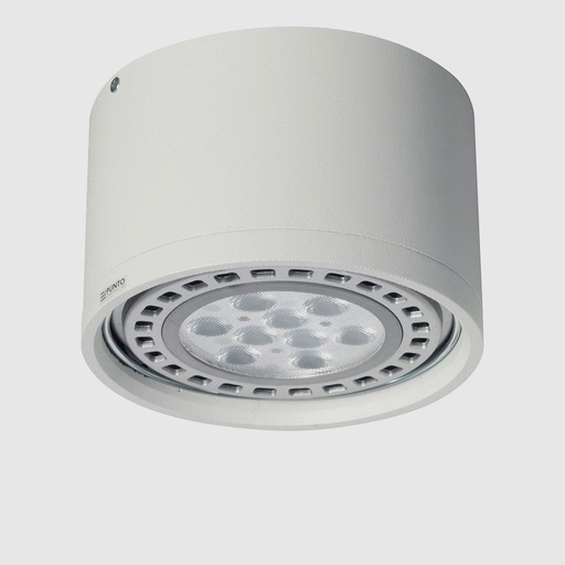 [PLTU111GUCBT ] Tuba R Plafon Corto Led AR111 GU10 h.80mm  Blanco Texturado