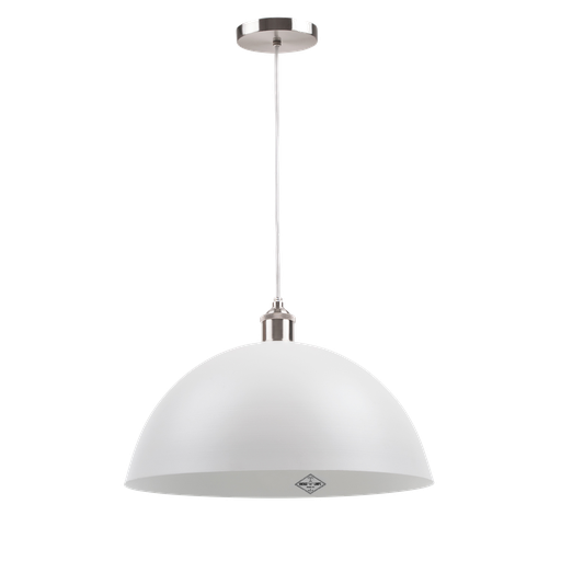[CO 600B] Vintage Colgante Semi Esfera Di.60Cm 1L E27 Blanco 