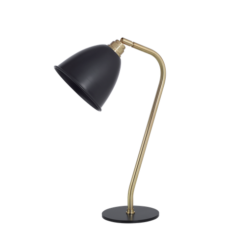 [E 170NB] Retro Lampara de Escritorio Acero Di.17cm h.42cm Negro/Bronce
