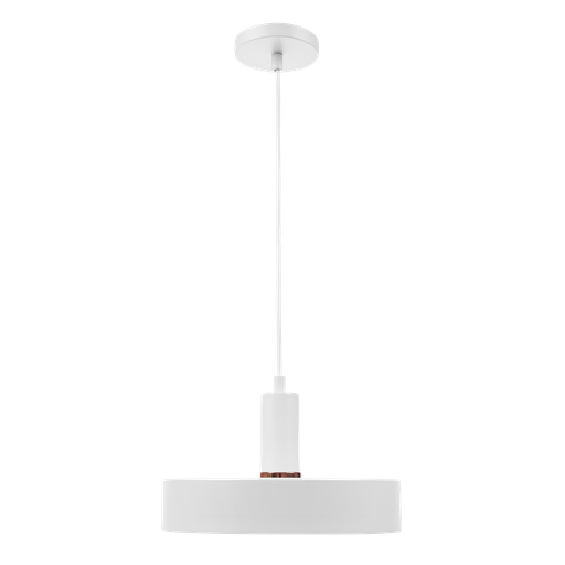 [COR 300 B ] Retro Colgante Circular 1 Luz E27 Di.30cm Blanco