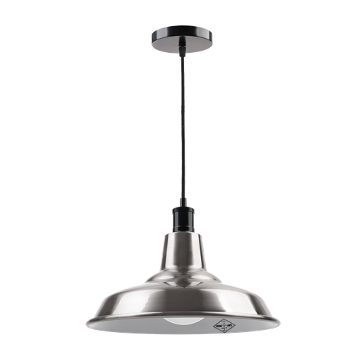 [C 300P] Galponero Colgante Acero 1 Luz E27 Di.30cm Platil 