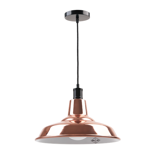 [C 450C] Galponero Colgante Acero 1 Luz E27 Di.45cm Cobre