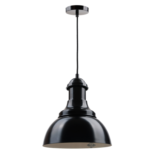 [CO 402 N] Classic Colgante Acero 1 Luz E27 Di.40cm Negro/Crema