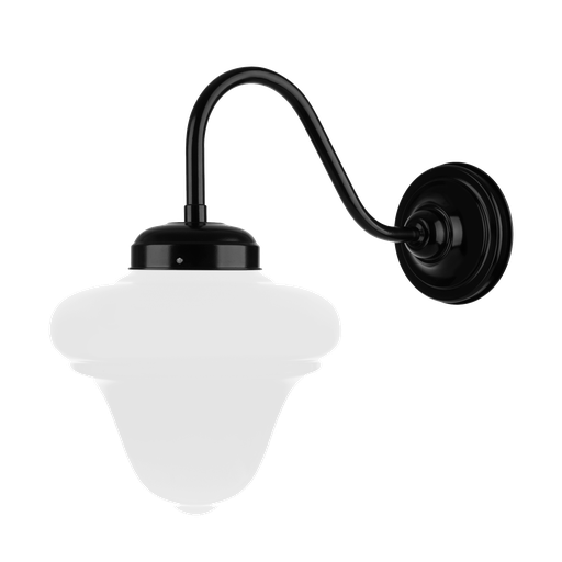 [RO 25 N] Rosario Aplique de Pared Aluminio IP44 1 Luz E27 Di.25xh35cm Negro