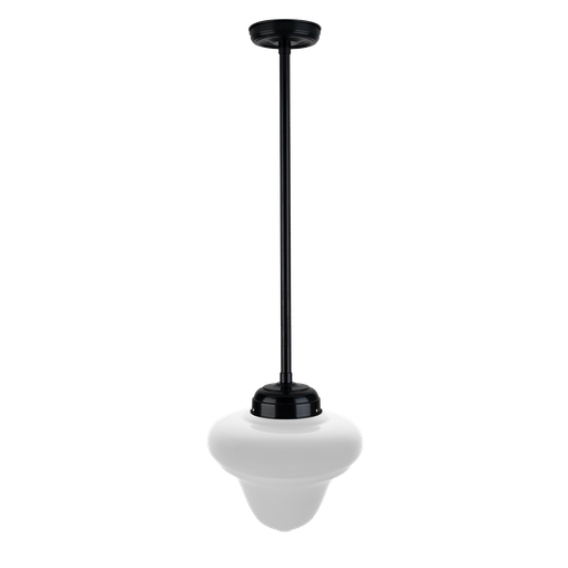 [CRO 25 N] Rosario Colgante Barral Aluminio IP44 1 Luz E27 Di.25xh29cm Negro