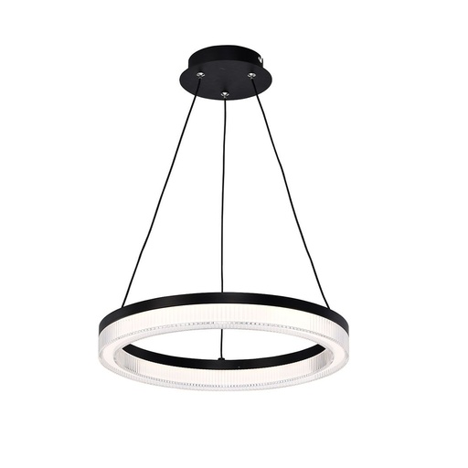 [VK-LUXE 60-NG-30W-3000k 220v-220v ] Luxe Colgante Circular Led 30W Ip20 Di.600mm 3000k 220v Negro