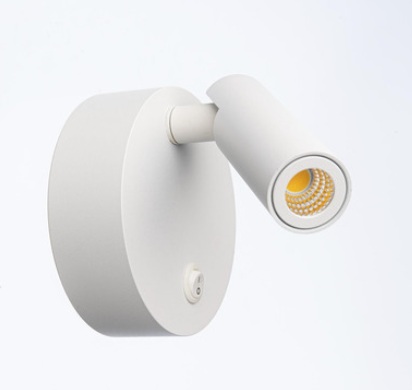 [VK-LIT-3W-BL-3000K-220V] Lit Aplique Cama Movil C/Interruptor Led 3W 3000k 220v Ip20 Blanco