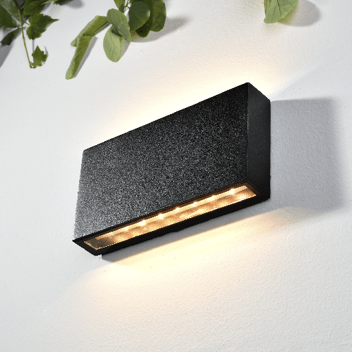 [VK-TANTE RC-12W-NG-2700K-220V] Tante RC Aplique Exterior Rectangular Led 12W 2700K 220v Ip65 Negro Mate