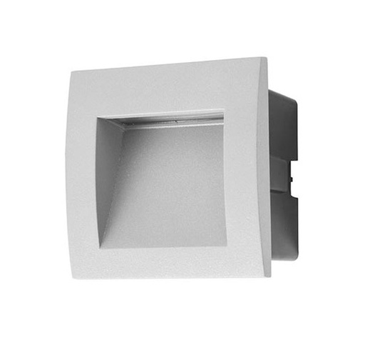 [VK-FACE S-GR-3W-3000K] Face Embutido Exterior Cuadrado Led 3W 3000K 220v Ip65 90mm Gris