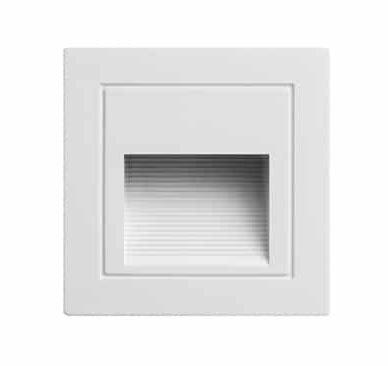 [VK-CAM-BL-3W-3000K-90°-220V] Cam Embutido Exterior Cuadrado Led 3W 3000K 220v Ip54 85mm Blanco