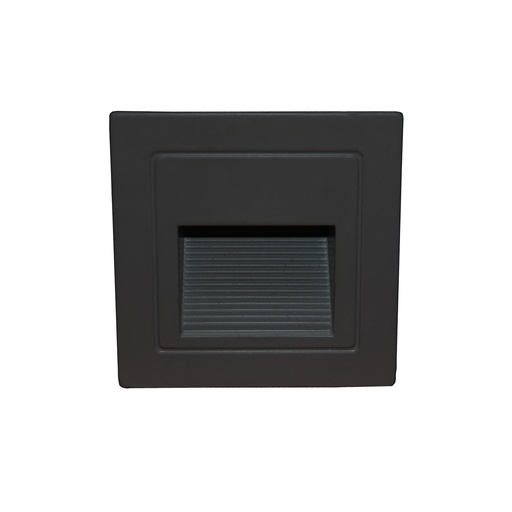 [VK-CAM-NG-3W-3000K-90°-220V] Cam Embutido Exterior Cuadrado Led 3W 3000K 220v Ip54 85mm Negro