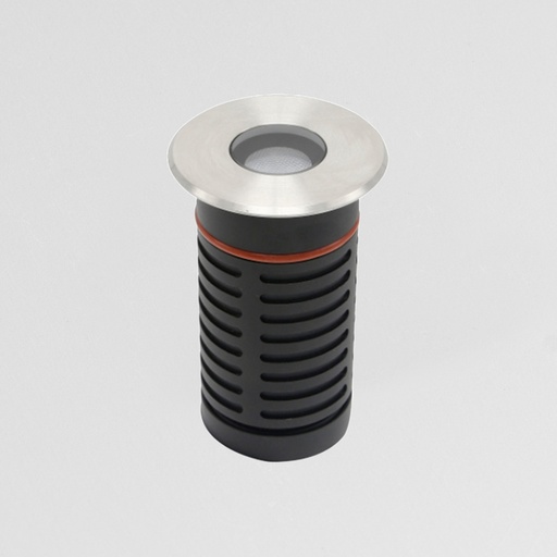 [VK-UP-2,5W-3000K-24V] Up Embutido de Piso Exterior Redondo Led 2,5W 3000k 24v Ip67 65mm Acero 