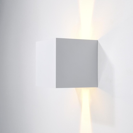 [VK-SYMUD-BL-3000] Symud Aplique Exterior Bidireccional Led 2X3W 3000K 220v Ip65 110mm Blanco