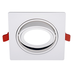 [G51-W] Nisan-W Embutido Cardanico Cuadrado Gu10 Ar111 Aluminio 180x180x35 Blanco