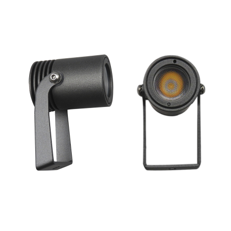 [AJ-827-24G-3W-DG-24V] Gan Spot de Exterior C/Horquilla Led 3w CRI90 2700K 24º 24V Ip67 Dim Triac Negro