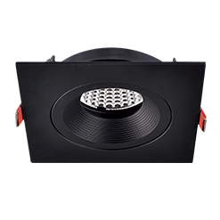 [G23] Shevat-CNN Embutido Cardanico Cuadrado Gu10 Par16 Aluminio 110x110x40 Negro