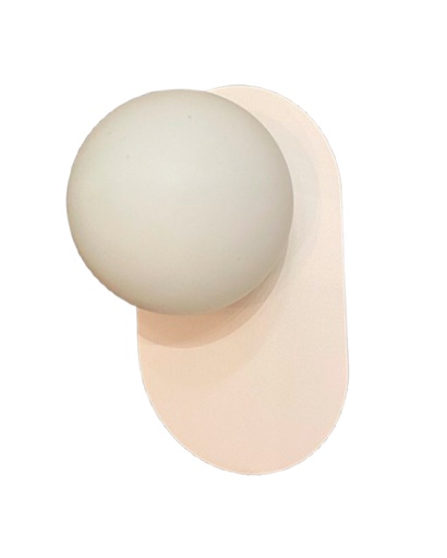 [OV-155] Ovale Aplique Globo Opal Base Oval Di.15cm 1L E27 Blanco Texturado