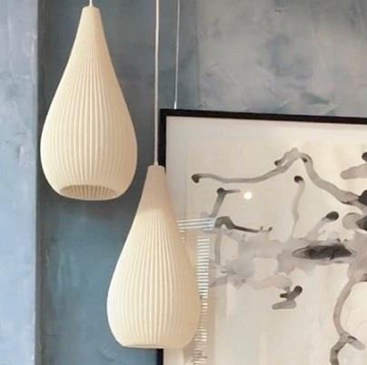 [cguah5025 CR] Guadalupe Colgante Impresion 3D Di.25xh.50Cm 1 Luz E27 Crudo